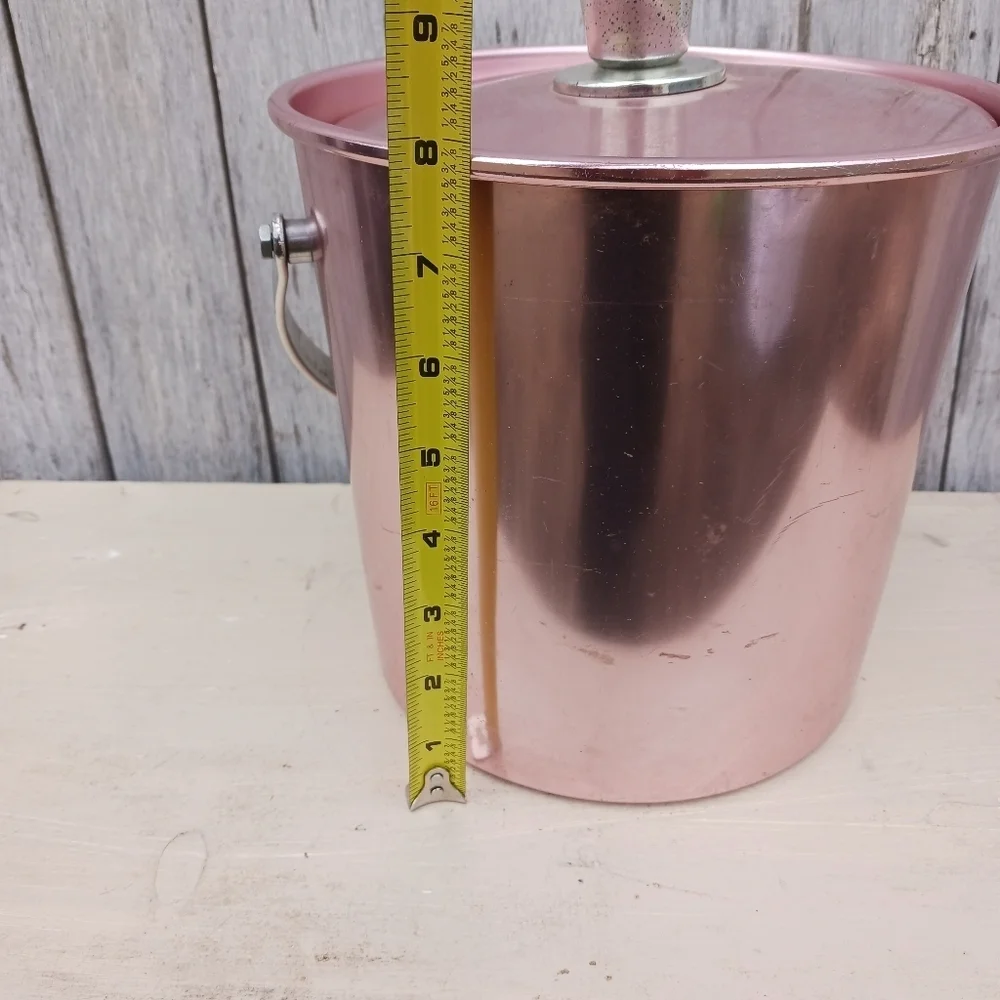 Vintage 1950's Regal Supreme Pink Aluminum Ice Bucket Mid Century Modern